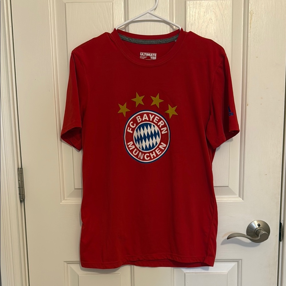 Adidas Red FC Bayern Munich Short Sleeve Tee